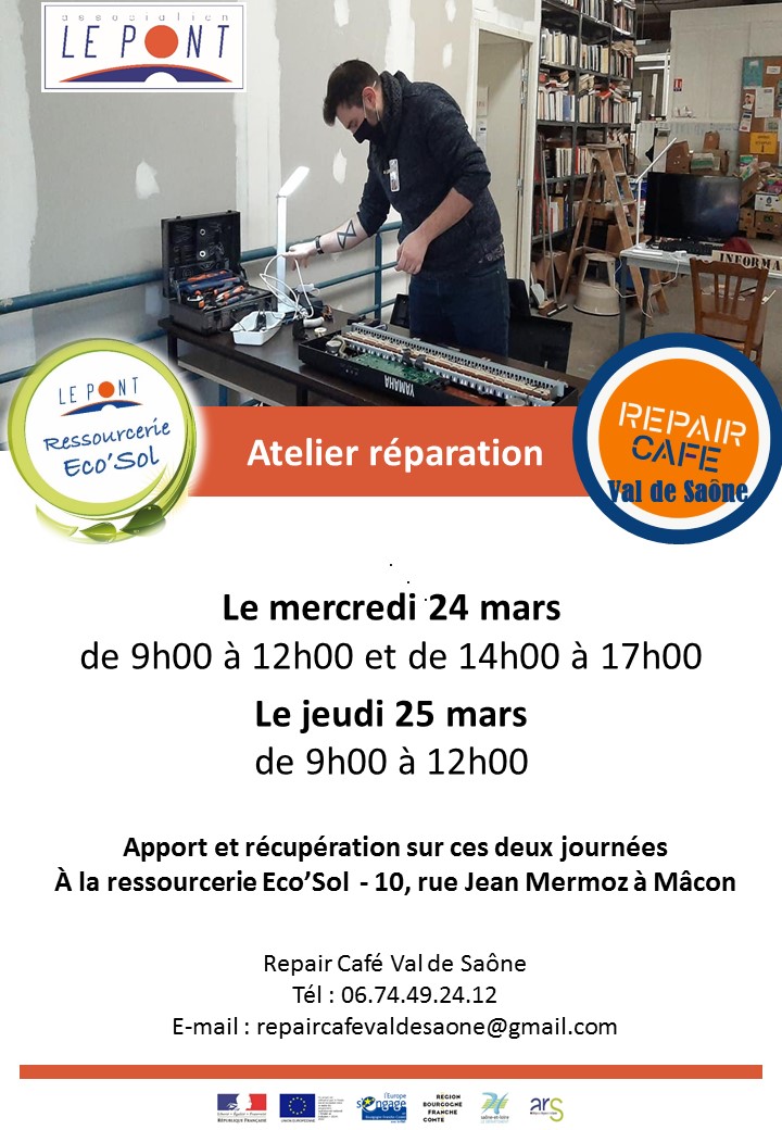 Atelier réparation Eco'Sol - Repair Café Val de Saône
