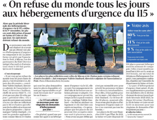 15/11/2024 : on refuse du monde tous les jours aux hébergements d’urgence du 115