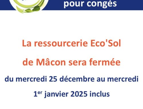 Eco’Sol Mâcon : fermeture pour congés de fin d’année