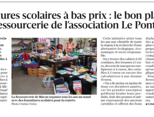 Eco&rsquo;Sol Mâcon : Fournitures scolaires à bas prix : le bon plan de la Ressourcerie de l’association Le Pont